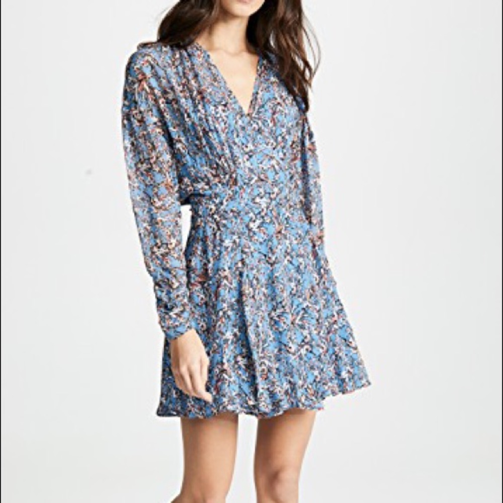 Iro Bustle Dress Wrap Silk Size 34 0 2 XS S